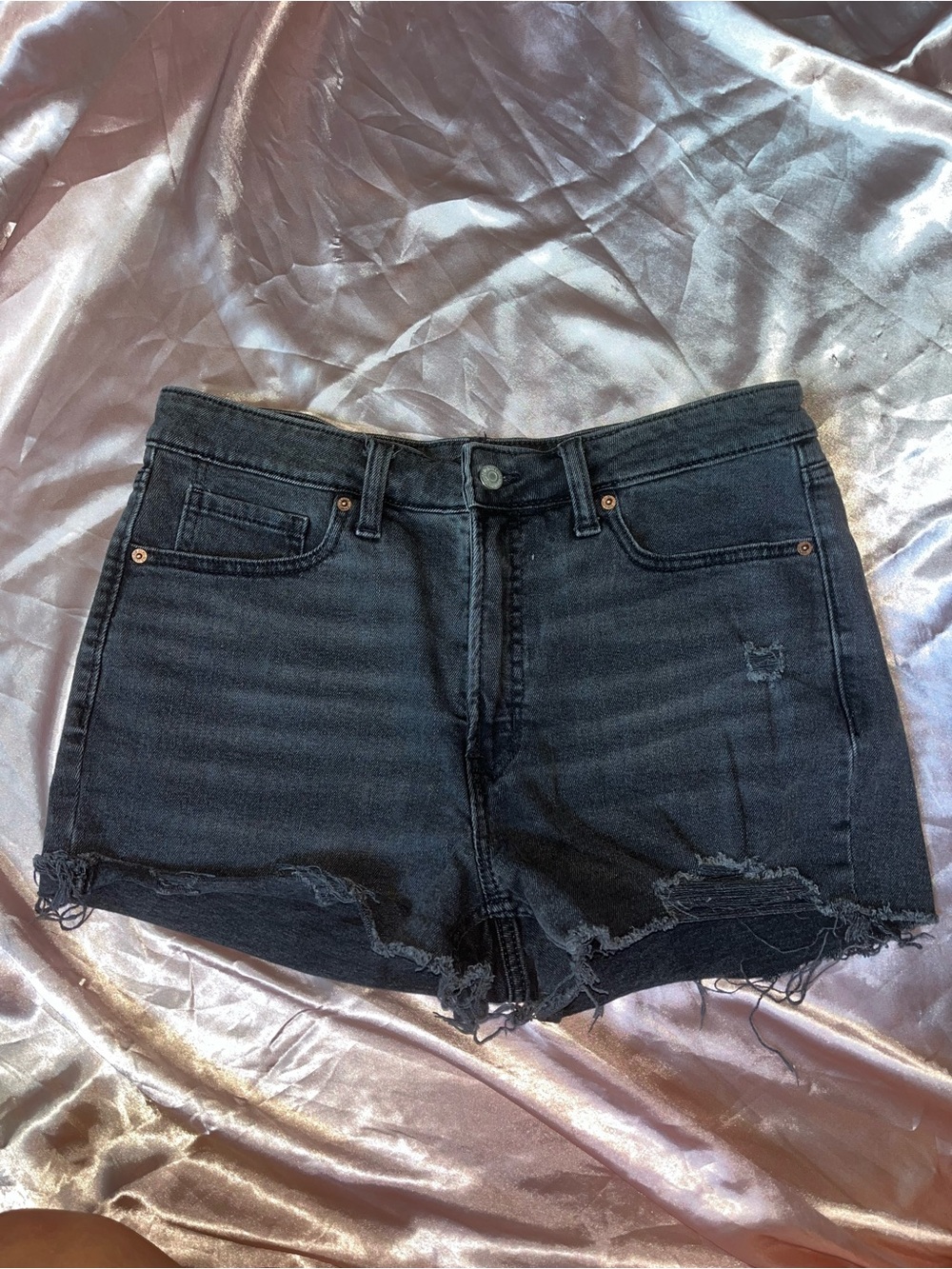 Old Navy Black Distressed Cutoff Jean Shorts